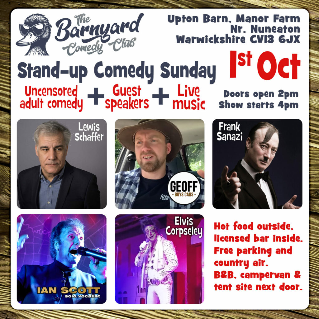 Stand-up Comedy 1st Oct 2023 - The Barnyard Comedy Club