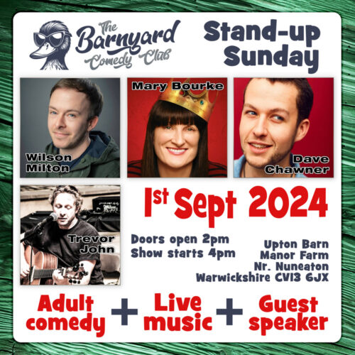 1st Sept 24 The Barnyard Comedy Club Event