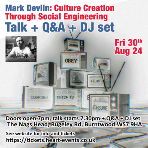 Fri 30th Aug - Mark Devlin Talks - Culture Creation Through Social Engineering